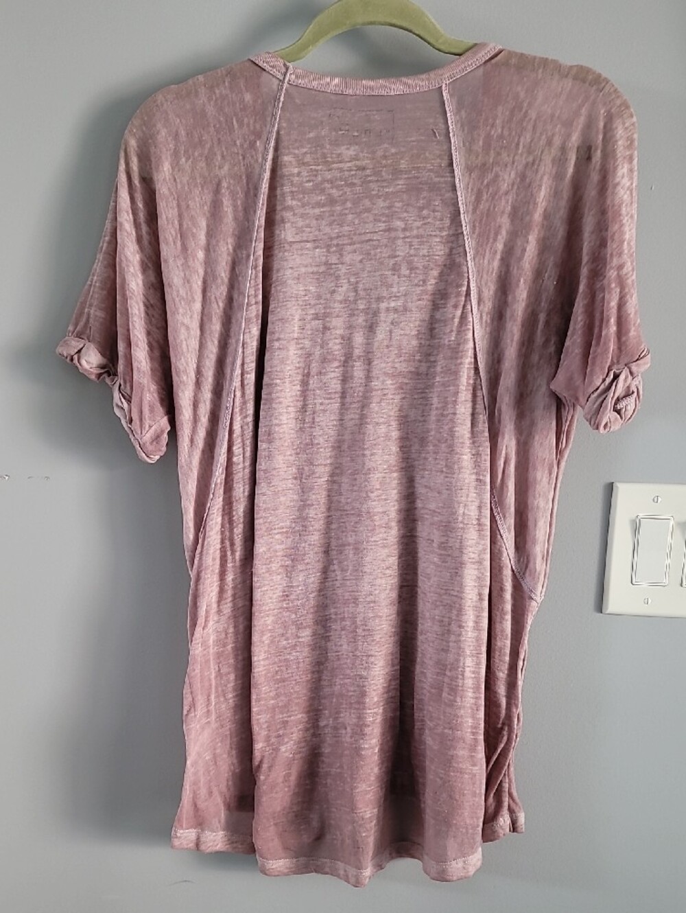 We The Free Mauve Washed V-Neck Short Sleeve Tee - Picture 4 of 8